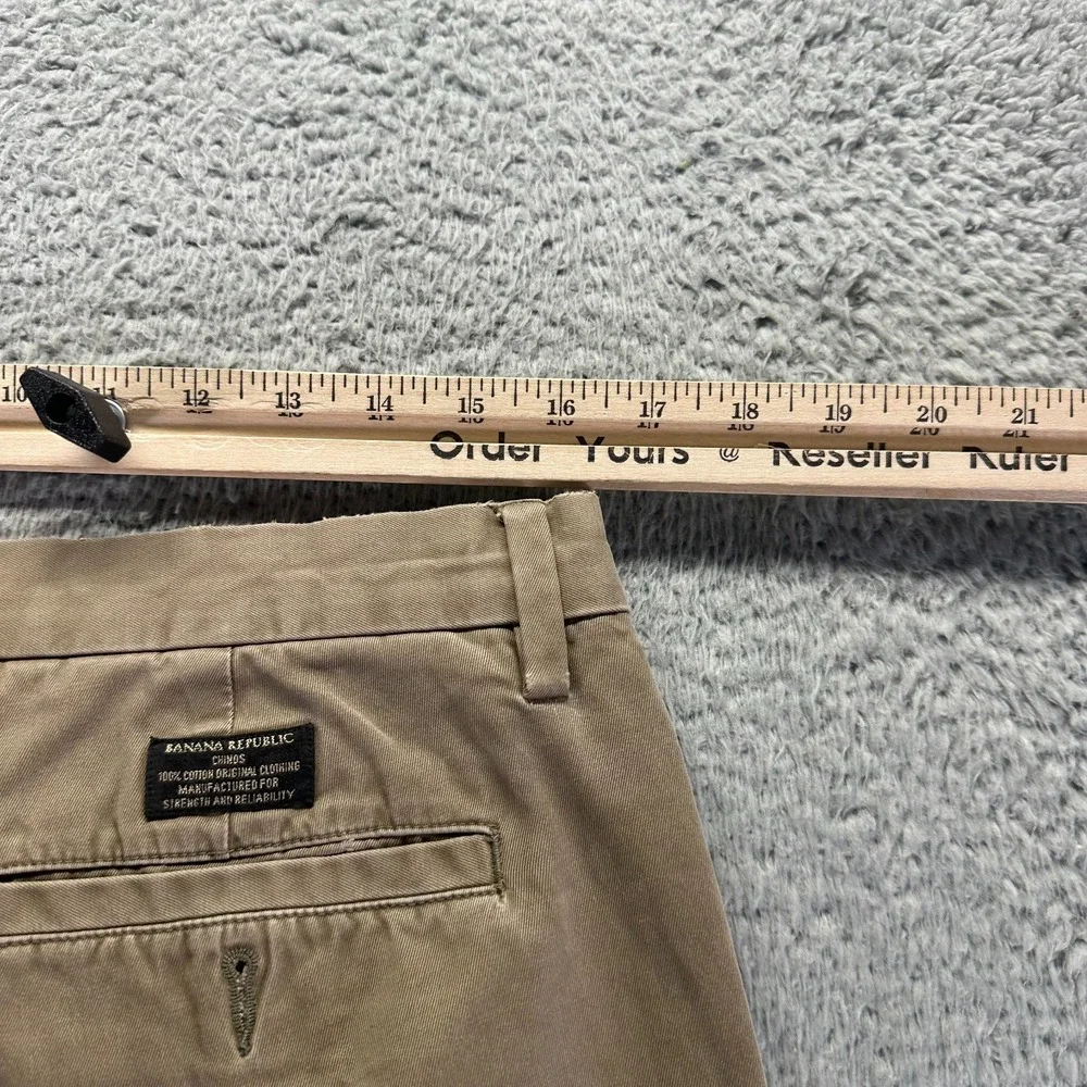 Banana Republic‎ Gavin Pant Mens 33x34 Brown Cotton Chino Straight Preppy Career